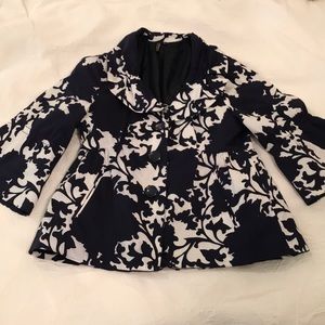Navy and White Coat with Bell Sleeves Size M